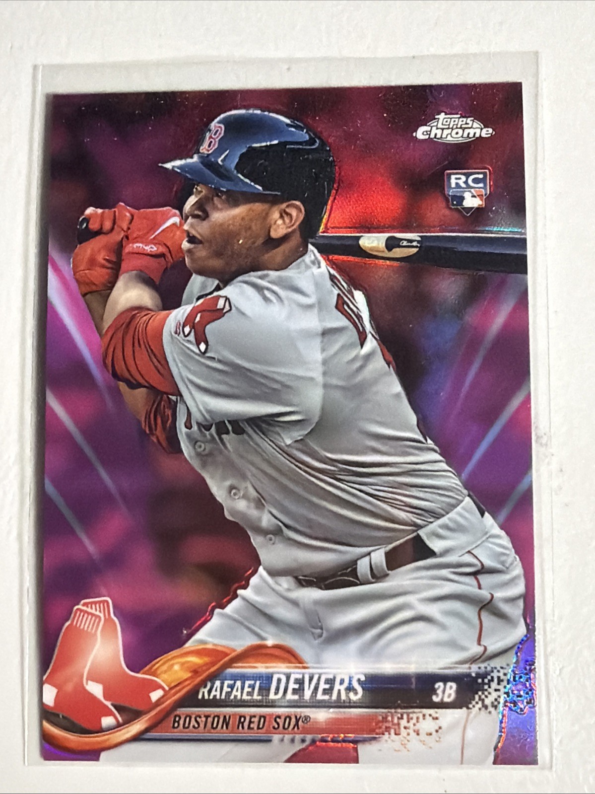 2018 Topps Chrome Rafael Devers #25 Pink Refractor RC Rookie Boston Red Sox