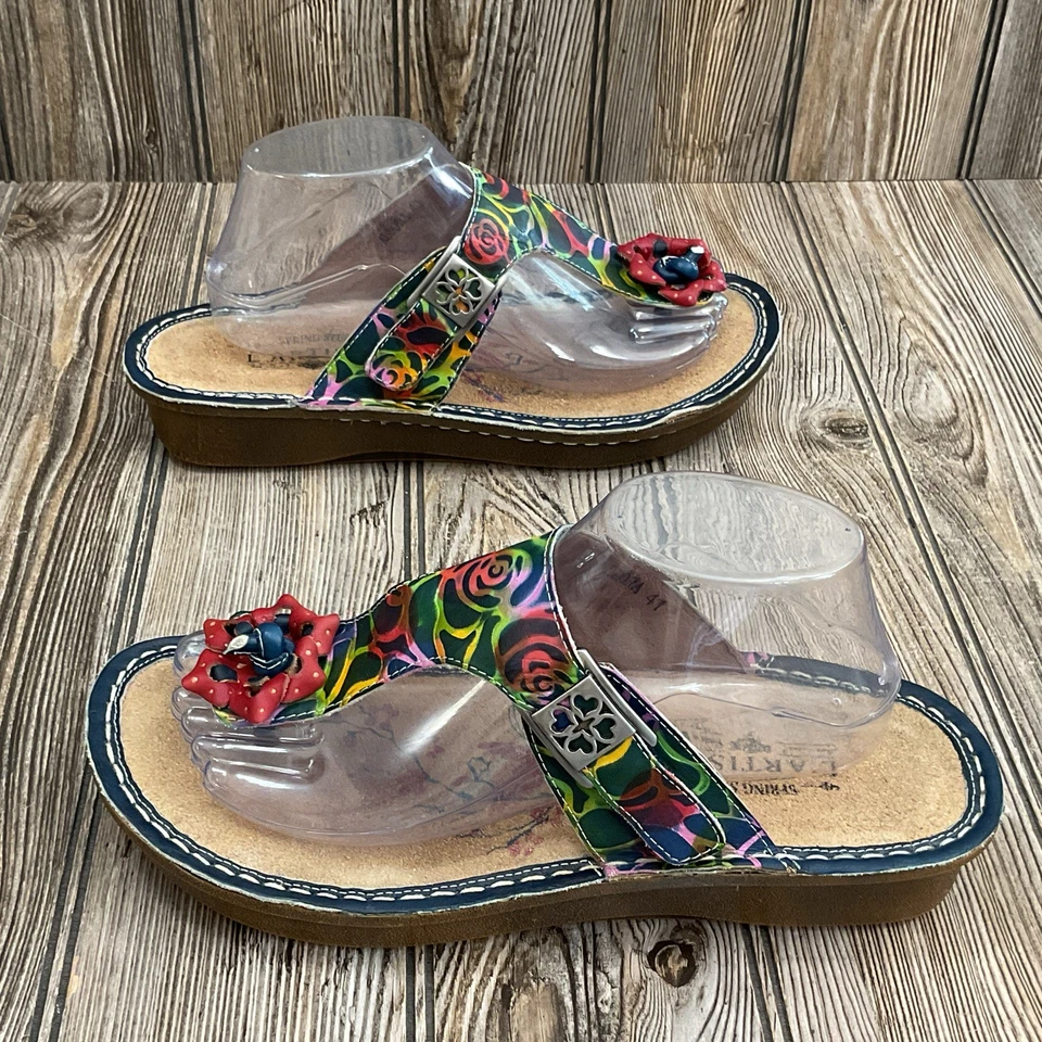 SPRING STEP L'Artiste  ALDORA Floral Thong Colorful Sandal Sandals Size 10 -10.5 - Image 4 of 4