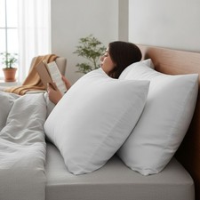 Luxury White Satin Pillowcase Set of 2 - 400 Thread Count for Comfort Style