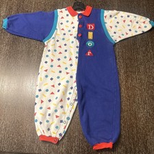Vintage DIOR Memphis style Baby Romper 24 Months 1990s Made In USA 100 Cotton