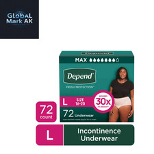 Depend Fresh Protection Underwear for Women, Large, 72 Count