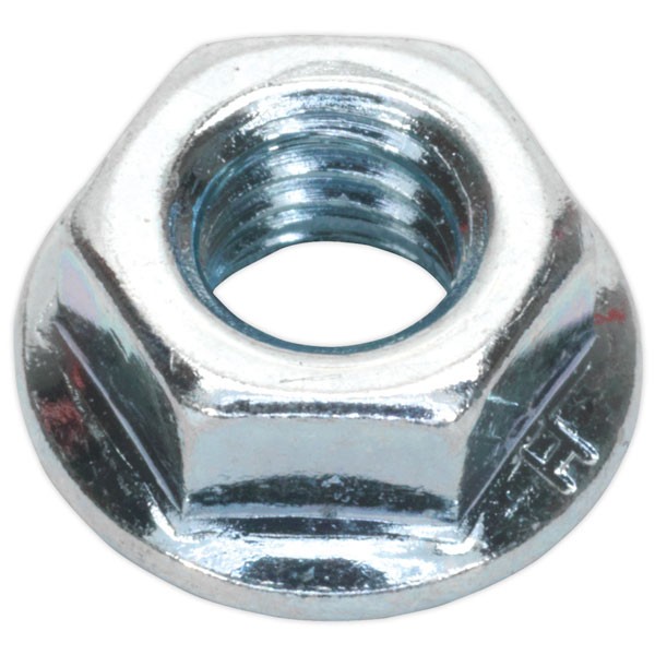 Sealey Flange Nut Serrated M8 Zinc DIN 6923 Pack of 100