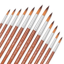 Watercolor Brushes, Round Pointed Tip Paint Brushes Set, 12 Pcs Different Siz...