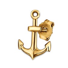 CLEVER SCHMUCK Goldener Anker Single-Ohrstecker 11 glänzend 333 Gold im Etui