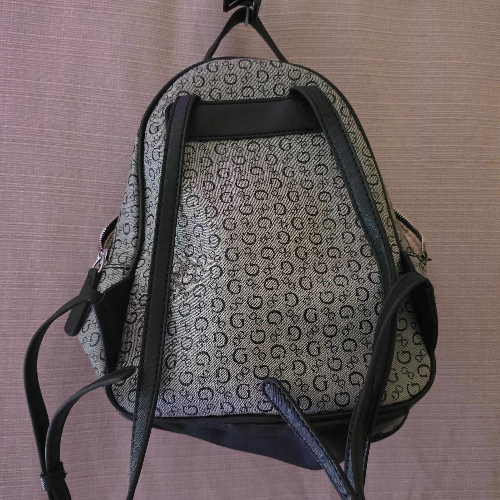 Guess Mini Backpack - Grey Black Monogram Logo _ PREOWNED — image 3