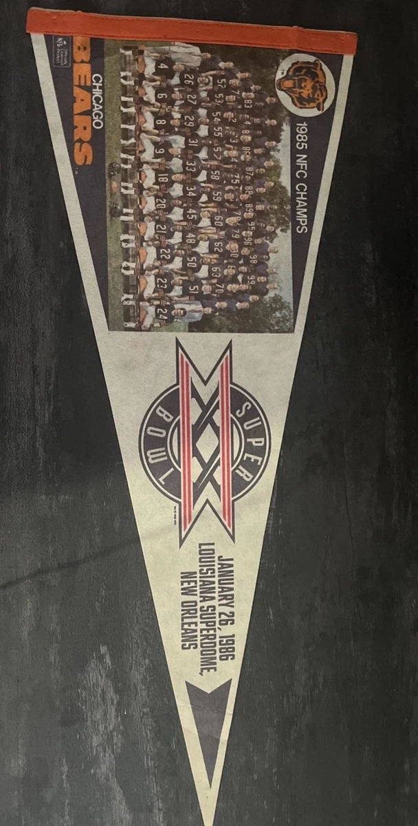 Chicago Bears Football 1985 Vintage Sports Pennants and Flags for