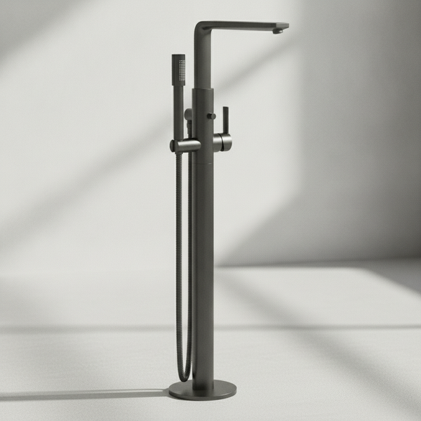 Grohe Eh-Wannenbatterie Lineare 23792_1 Bodenmontage FMS Hard Graphite GebüRstet-image