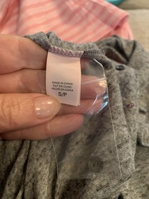 VICTORIA'S SECRET GRAY LONG SLEEVE TOPPINK STRIPED PANT PAJAMA SET Sz S NEW TAGS