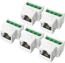 NECABLES 5Pack RJ11 Screw Jack CAT3 Telephone Keystone with White 5pcs