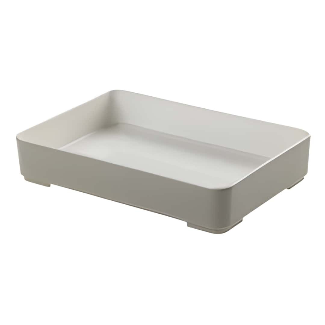 Leone Rectangular Grey Melamine Buffet Tray Hotel Breakfast 22x15 Cm