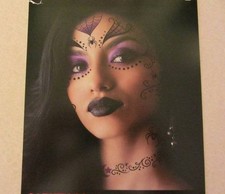 HALLOWEEN 2 PC SET COSTUME FACE TATTOOS 24 TATTOOS