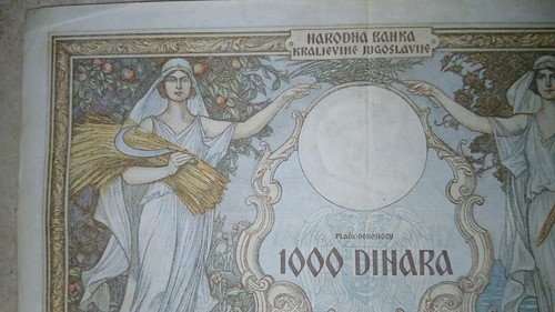 Yugoslavia 1000 Dinara Banknote 1931 WW2 Era Currency Queen Marija Karađorđević - Picture 6 of 6