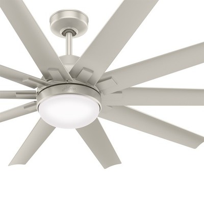 Hunter Fan 60 inch Contemporary Matte Nickel Outdoor Ceiling Fan with Light Kit