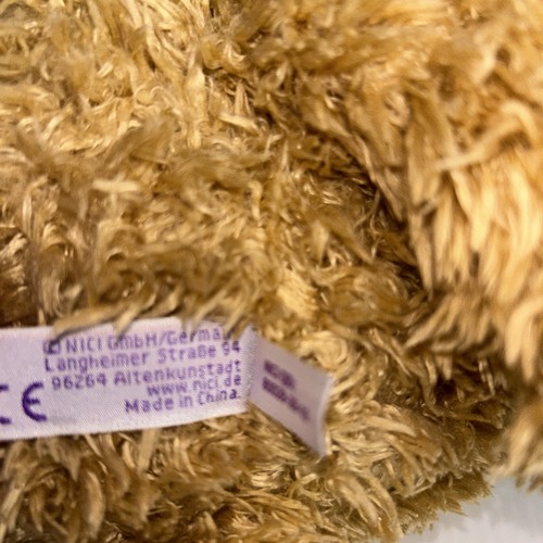 NICI Clásico 14" Floppy Oso de Peluche Bendics Bolsa de Frijoles Peluche Bronceado Nariz Marrón - Imagen 6 de 7