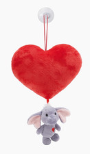 Cuore Di Peluche 15Cm Con Elefante Love Coccoloso Grigio Scuro 10Cm E Ventosa Ro