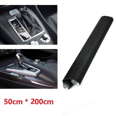1 Stck. Auto KFZ 3D Matt Schwarz Kohlefaser Vinyl Folie Folie Wrap Rolle Aufkleb