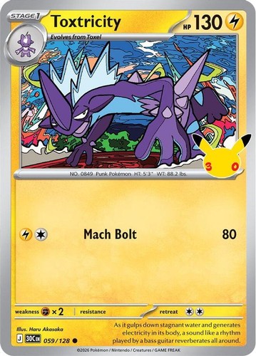 Pokemon Toxtricity (59/162) 30th Celebration NM HOLO