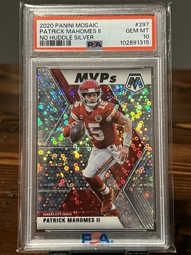 PSA 10 Patrick Mahomes Panini Mosaic MVPs 2020 Silver Disco Prizm #297 Chiefs