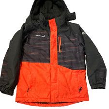 Free Country Extreme Performance Kids Ski Jacket Hooded Orange/Black 14/16