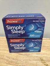 Tylenol Simply Sleep Diphenhydramine HCL Nighttime Sleep Aid Caplets 25mg 100 Ct