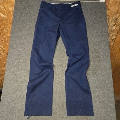 Vintage USA Work Wear Corp Mechanic Gas Station Pants 34 Talon Zipper Nav 70s