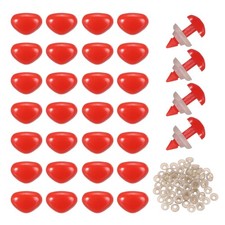 Safety Nose, 50Pcs 7mm Realistic Doll Safety Nose, Red