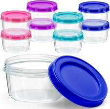 8 Pack - 7 Oz Plastic Food Storage Containers with Screw Lids, Bpa-Free, Reusabl