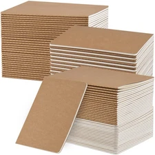 ZCZN 100 Pack A5 Kraft Notebooks Bulk, 8.15x5.5 Inches Blank Journaling Noteb...
