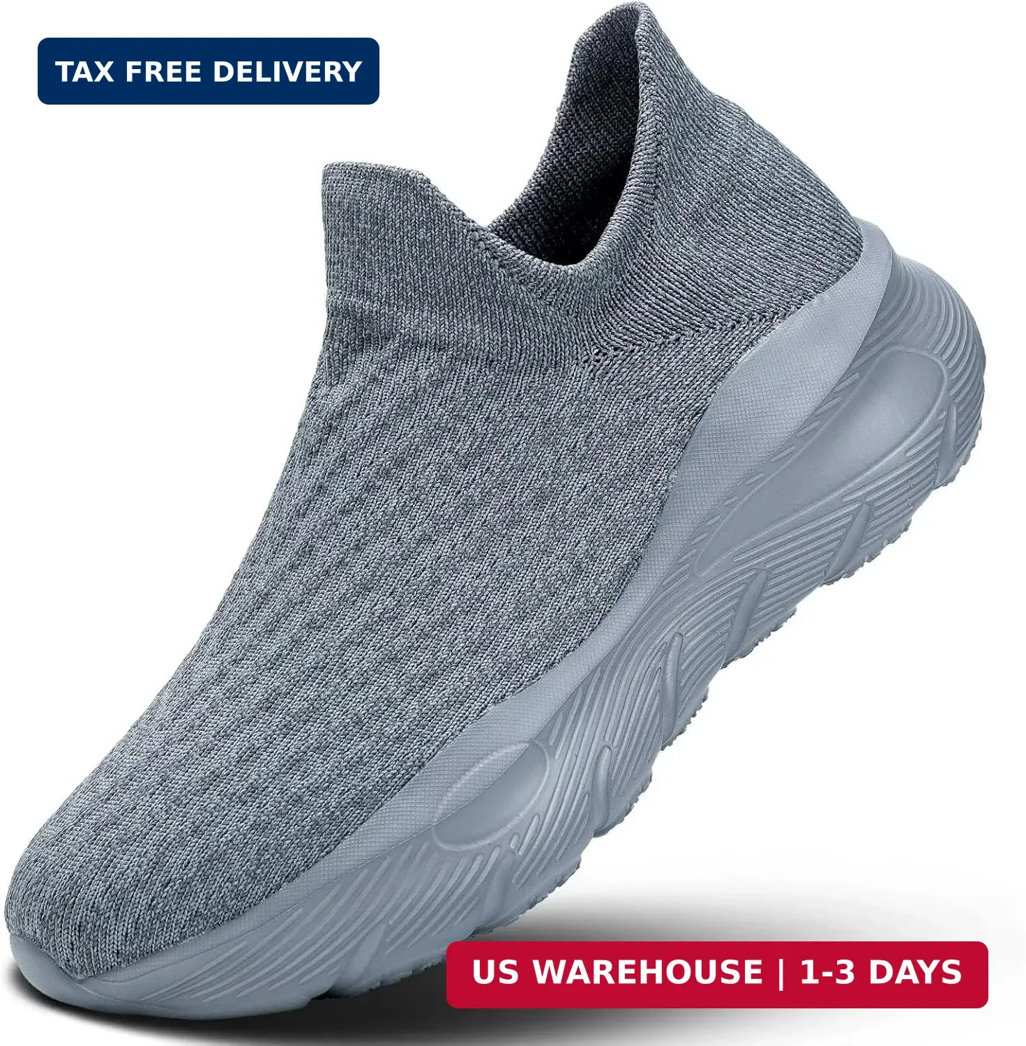 Men's Slip On Walking Shoes Running Comfortable Tennis Breathable Lightweight No
