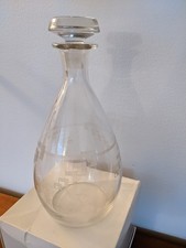 Carafe à vin en cristal ancien avec bouchon joli décor  hauteur 23 cm vintage