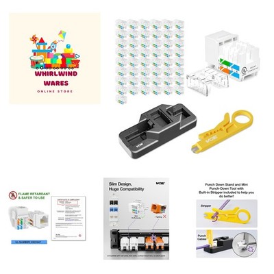RJ45 Cat6 Keystone Jacks  Listed 50-Pack, UTP Ethernet Keystone Jacks with Ke...