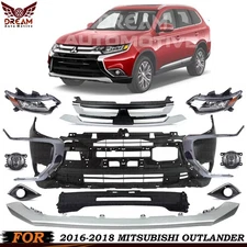 Front Bumper Cover & Grille Assembly Kit For 2016-2018 Mitsubishi Outlander
