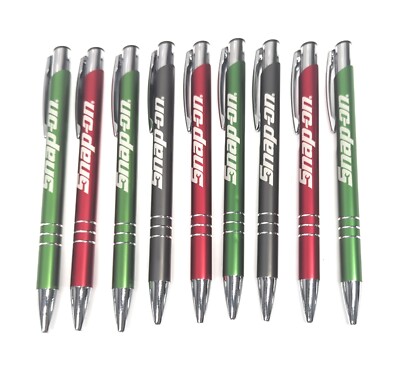 9ct Lot: Snap-On Tools Metal Retractable Click Pens: Multi-Color Advertisement 