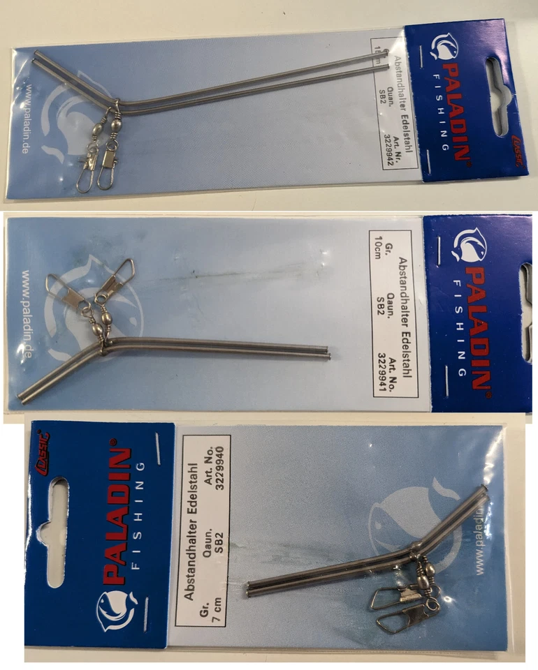 Anti Tangle Feeder Boom gebogen in Edelstahl 2 Stück oder Set 6 Stück Paladin