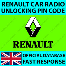 RENAULT RADIO CODE UNLOCKING PIN CAPTUR CLIO KADJAR MEGANE SCENIC TRAFIC TWINGO