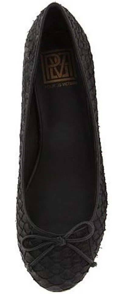 Zapato plano informal de ballet sin cordones de cuero negro para mujer Pour La Victoire Hessa 8,5 Foto 4 de 4