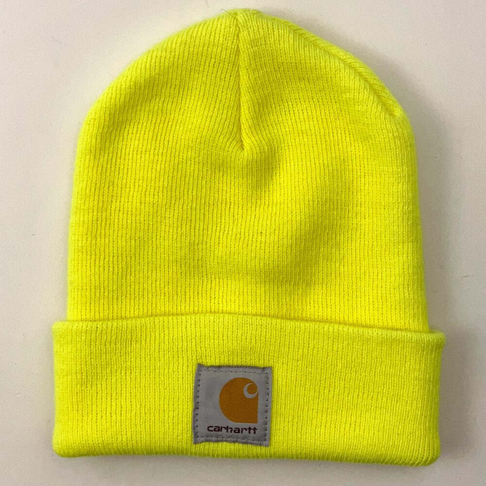 Neon Yellow High Visibility Carhartt Cuff Winter Hat | eBay