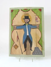 New Mexico Folk Art  Naive Retablo San Acacio Henry Sandoval