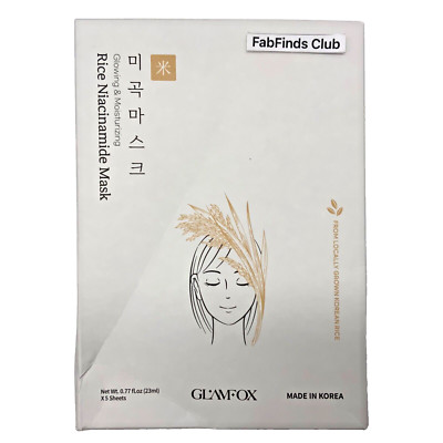 Korean GLAMFOX Rice Niacinamide Sheet Mask Glowing & Moisturizing