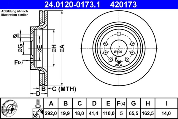 Opel T. Signum/Vectra 1.6-3.2 Bremsscheibe 02-08 H. 41.4 MM-image