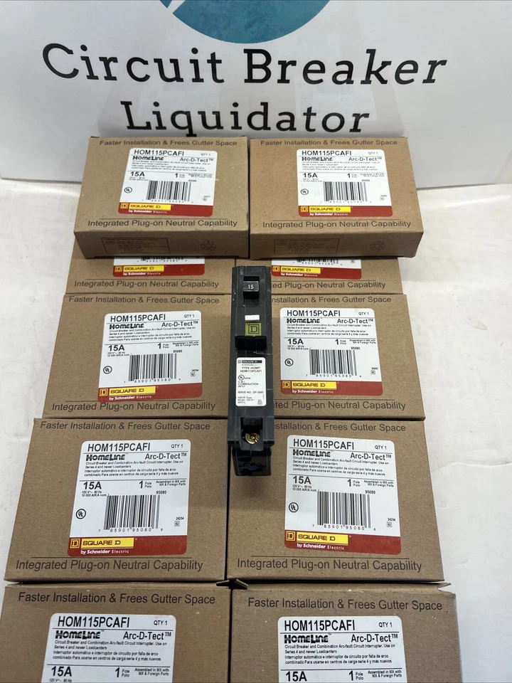 10PCS SQUARE D HOMELINE HOM115PCAFI HOM115PCAFIC 15A PLUG ON NEUTRAL AFCI NEW - Image 3 of 4