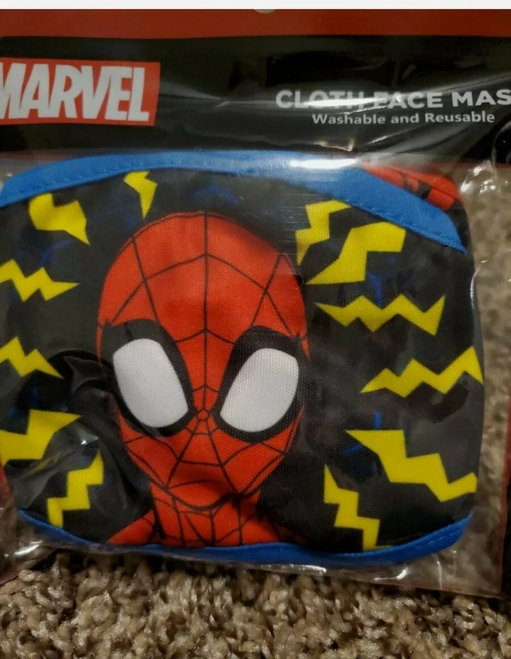 Disney Marvel Spider Man   Child Cloth Face Mask Reusable 3pk Lot - Image 2 of 4