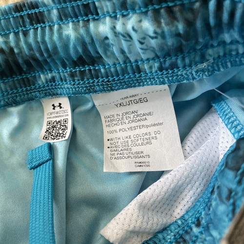 Under Armour Boys Size XL Shorts Youth Heat Gear NEW Blue Athletic 2 Pair - Picture 6 of 6