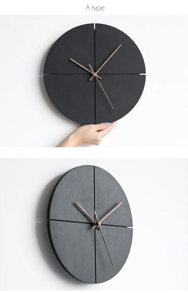 Modern Wooden Wall Clock 'Old Town', Walnut Hands, Silent Quartz Mechanism - Image 4 of 4