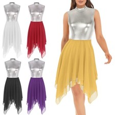 Womens Shiny Metallic Color Block Dance Dress Sleeveless Keyhole Back Dresses