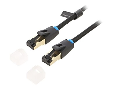 IKGBI Patch cord S/FTP Cat 8 Cu TextilgeflechtPVC schwarz3 meterVENTION