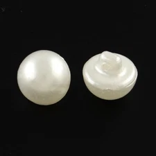 20 White Mother of Pearl Shank Buttons Acrylic 10mm 1 Hole