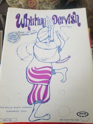 Whirling Dervish 2 Piano Duet George Anson 1973 sheet music (2 copies included)