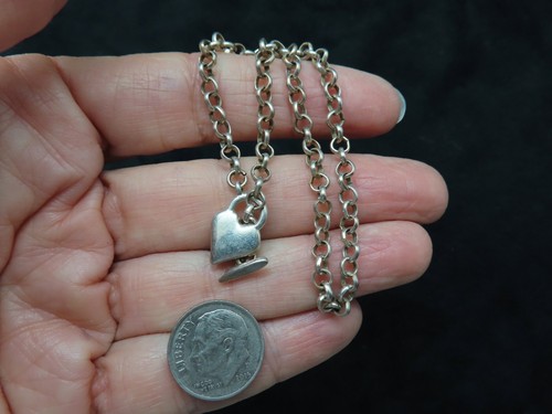 Vintage MONET Silver Tone Cable Link w/Toggle Heart Clasp Ankle Bracelet 9.5" - Picture 5 of 5
