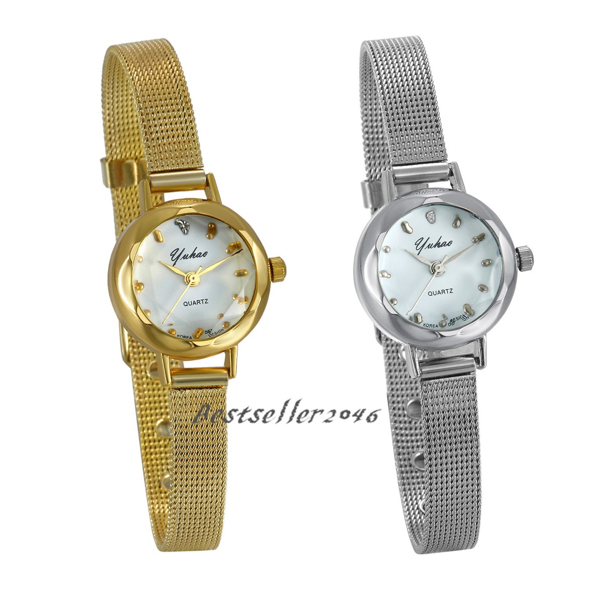 Women Ladies Girls Quartz Wrist Watches Small Dial Mesh Stainless Steel  Bracelet